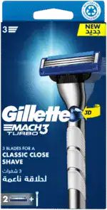 Gillette MACH3 Turbo 3D Motion Razor Blades with Handle 3pc