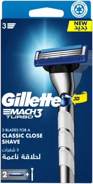 Gillette MACH3 Turbo 3D Motion Razor Blades with Handle 3pc
