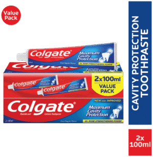 Colgate Maximum Cavity Protection Regular Flavour Fluoride & Calcium Toothpaste Value Pack 2 x 100ml