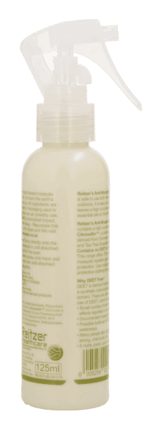 Reitzer's Anti-Mozzie Body Spray Plant-Based Mosquito Repellent 125ml
