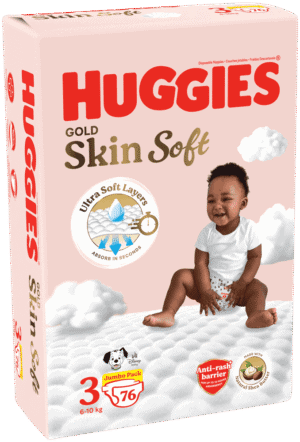 Huggies Gold Size 3 Skin Soft Disposable Nappies 76pk