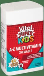 Vital Kids Multivitamin Raspberry Flavour A-Z Multivitamin Chewable Tablets 60pk