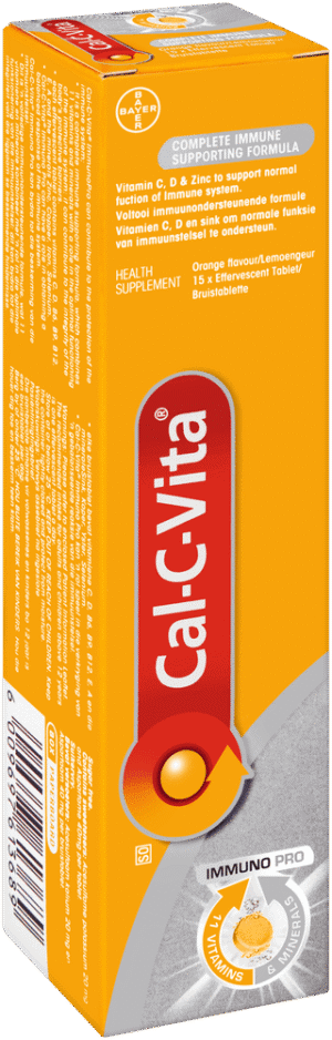 Cal-c-vita Orange Flavour Immuno Pro Effervescent Tablets 15pk