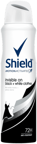 Shield Women Invisible Black and White Antiperspirant Deodorant Body Spray 150ml