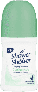 Shower To Shower Confident Me Anti-Perspirant Roll-On 50ml
