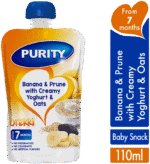 Purity From 7 Months Banana & Prune with Creamy Yoghurt & Oats Brekki 110ml