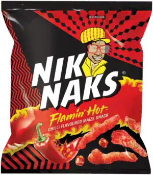 Niknaks Flamin' Hot Chilli Flavoured Maize Snack 50g