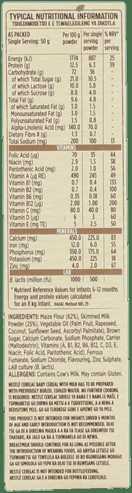 Nestlé Cerelac Maize Baby Cereal With Milk 250g