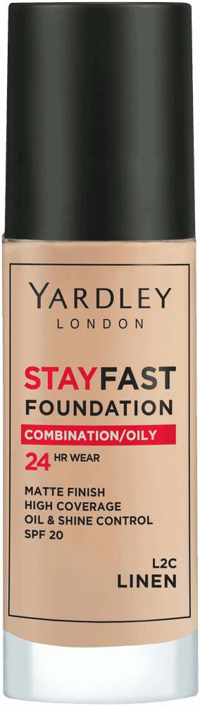 Yardley Stayfast Linen SPF 20 24HR Liquid Foundation 30ml