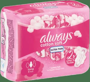 Always Cotton Soft Long Ultra Thin Sanitary Pads 8pk