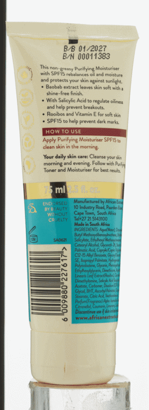 African Extracts Rooibos Purifying SPF 15 Triple Action Moisturiser 75ml