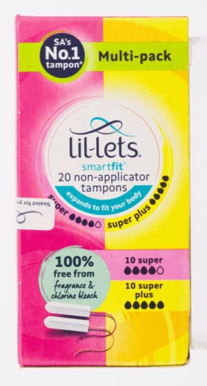 Lil-lets SmartFit Super & Super Plus Non-Applicator Tampons 20pk