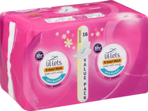 Lil-lets Super Scented Maxi Thick Sanitary Pads with Wings 16pk