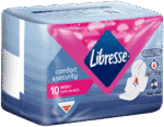 Libresse Regular Flow Comfort & Security Maxi+ Sanitary Pads with Wings 10pk