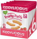 Kiddylicious Strawberry Fruity Corn Puffs 10g