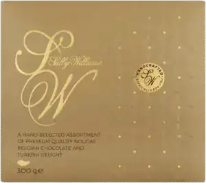6008470001118_208222008 Sally Williams Assorted Nougat, Belgian Chocolate & Turkish Delight 300g