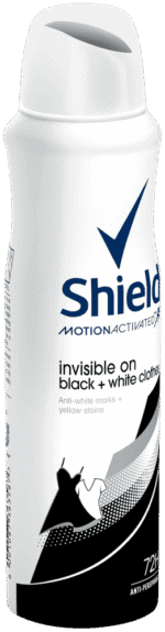 Shield Women Invisible Black and White Antiperspirant Deodorant Body Spray 150ml