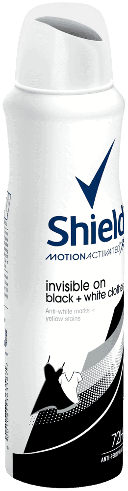 Shield Women Invisible Black and White Antiperspirant Deodorant Body Spray 150ml