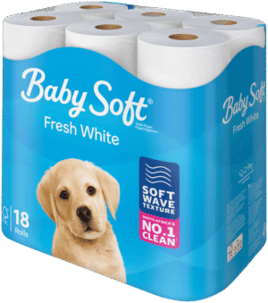 Baby Soft 2 Ply Fresh White Toilet Paper Rolls 18pk
