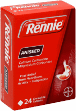 Rennie Aniseed Heartburn & Indigestion Chewable Tablets 24pk