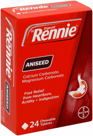 Rennie Aniseed Heartburn & Indigestion Chewable Tablets 24pk