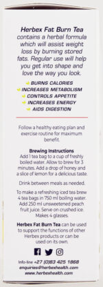 Herbex Fat Burn Honey Flavouring Herbal Tea 20pk