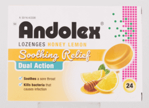 Andolex Honey Lemon Soothing Relief Lozenges 24pk