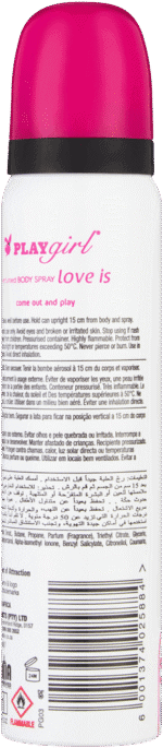 Playgirl Love Is Perfumed Body Spray 90ml