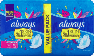 Always Long Maxi Thick Sanitary Pads 18pk
