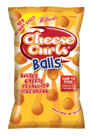 Willards Cheese Curls Double Cheese Flavoured Maize Snack 100g