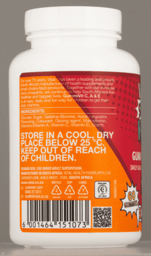 Vital Super Kids Orange Flavour GummiVit C, A & E Gummies 60pk