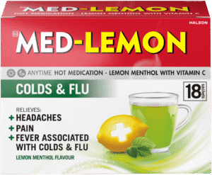 Med-lemon Lemon Menthol Flavour Hot Medication 18pk
