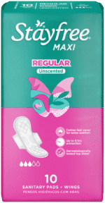 Stayfree Maxi Regular Unscented Sanitary Pads with Wings 10pk