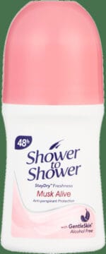 Shower To Shower Musk Alive Anti-Perspirant Roll-On 50ml
