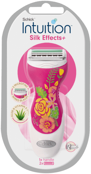 Schick Intuition Silk Effects+ Razor & Cartridges 3pc