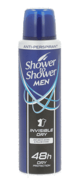 Shower To Shower Men Invisible Dry Anti-Perspirant Spray 150ml