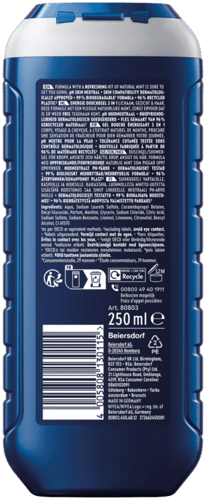 Nivea MEN Energy 3-In-1 Shower Gel 250ml