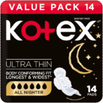 Kotex All Nighter Ultra Thin Sanitary Pads with Wings 14pk