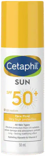 Cetaphil Sun Light to Medium Tint SPF 50+ Face Fluids 50ml