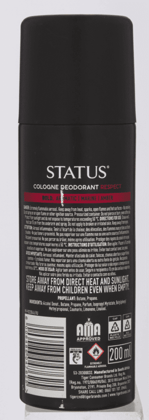 Status Respect Cologne Deodorant 200ml