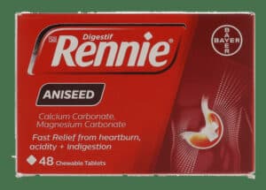 Rennie Aniseed Heartburn & Indigestion Chewable Tablets 48pk