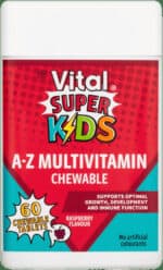 Vital Kids Multivitamin Raspberry Flavour A-Z Multivitamin Chewable Tablets 60pk