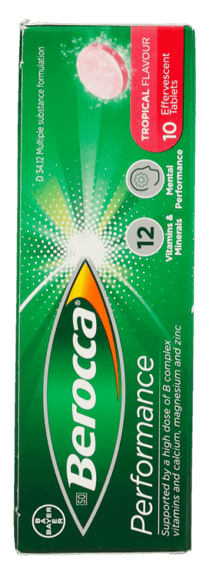 Berocca Performance Tropical Flavour Effervescent Tablets 10pk