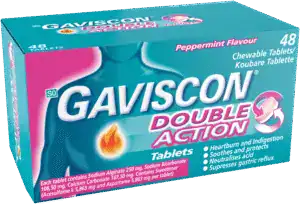 Gaviscon Double Action Peppermint Flavour Chewable Tablets 48pk