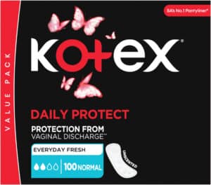 Kotex Daily Protect Normal Unscented Pantyliners 100pk