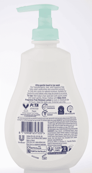 Baby Dove Fragrance-Free Head to Toe Wash 400ml