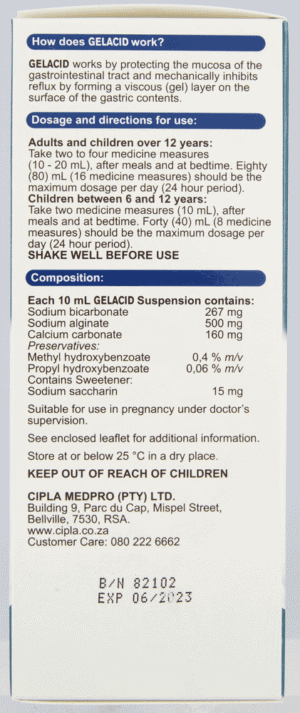 Gelacid Suspension Syrup 200ml