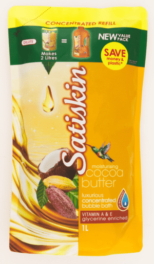 Satiskin Moisturising Cocoa Butter Concentrated Bubble Bath Refill 1L