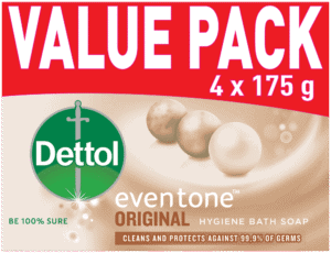 image-0 Dettol Eventone Original Hygiene Bath Bar Soap 4 x 175g