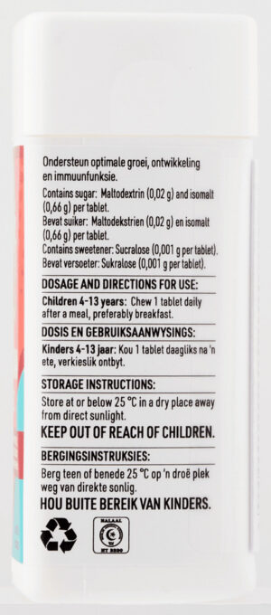 Vital Kids Multivitamin Raspberry Flavour A-Z Multivitamin Chewable Tablets 60pk